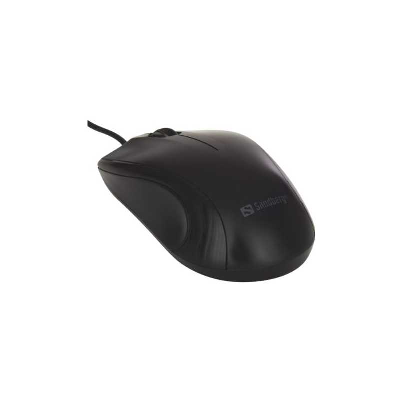 Sandberg USB Mouse, (631-01), 1200 DPI, USB, 3 Buttons, Black, 5 Year Warranty