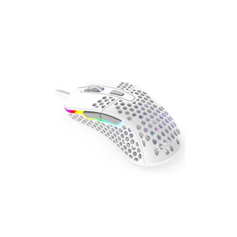 Xtrfy M4 RGB Wired Optical Gaming Mouse, USB, 400-16000 DPI, Omron Switches, 125-1000 Hz, Adjustable RGB, White