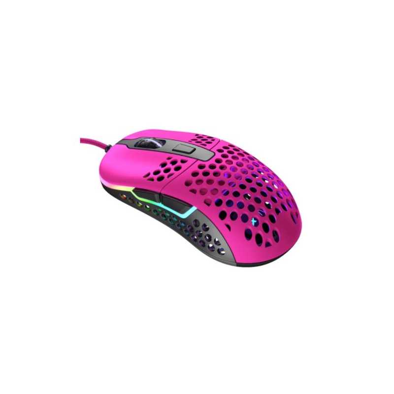 XTRFY M42 Wired Optical Ultra-Light Gaming Mouse, USB, 400-16000 DPI, Omron Switches, Adjustable RGB, Modular Design, Pink