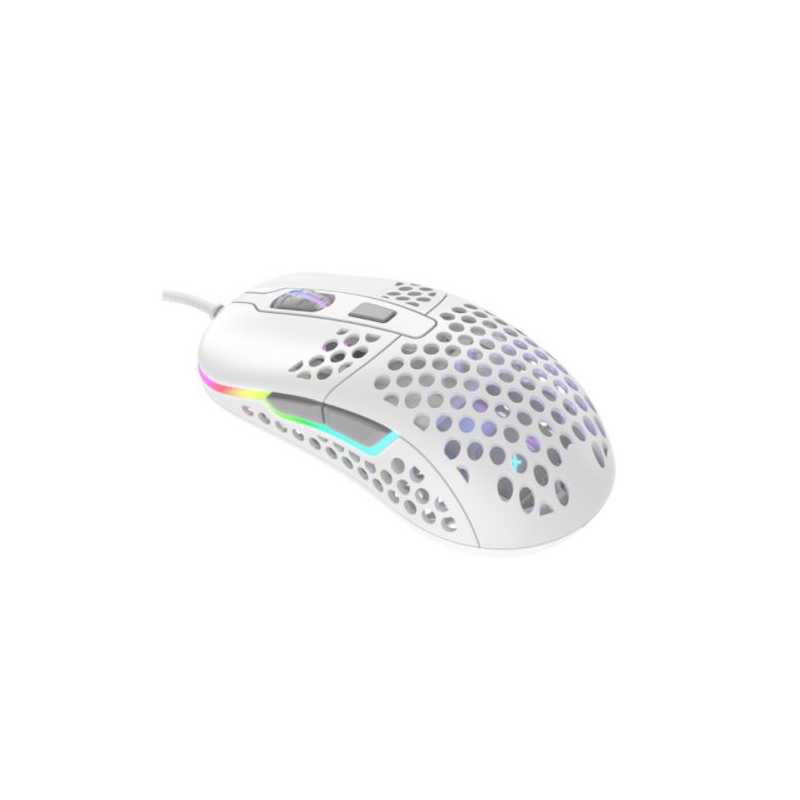 XTRFY M42 Wired Optical Ultra-Light Gaming Mouse, USB, 400-16000 DPI, Omron Switches, Adjustable RGB, Modular Design, White