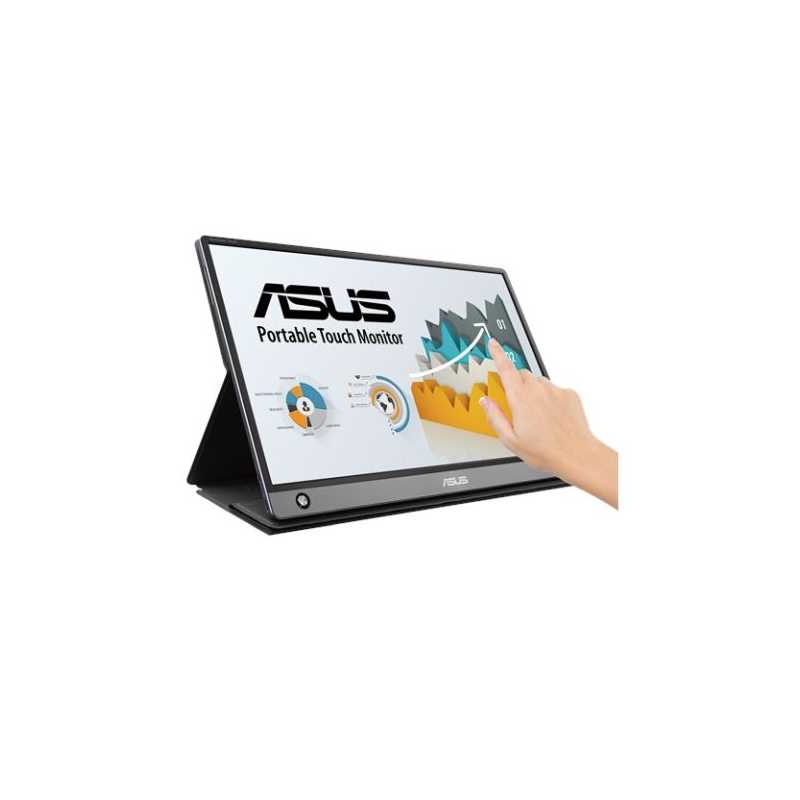 Asus 15.6" Portable IPS Touchscreen Monitor (ZenScreen MB16AMT), 1920 x 1080, USB-C/micro-HDMI, 7800mAh Battery, Auto-rotatable