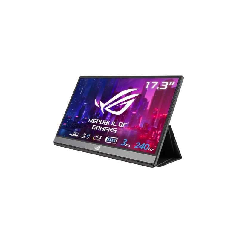 Asus 17.3" ROG STRIX Portable Gaming IPS Monitor (XG17AHPE), 1920 x 1080, 240Hz, USB-C/micro-HDMI, 7800mAh Battery, Adaptive-sy