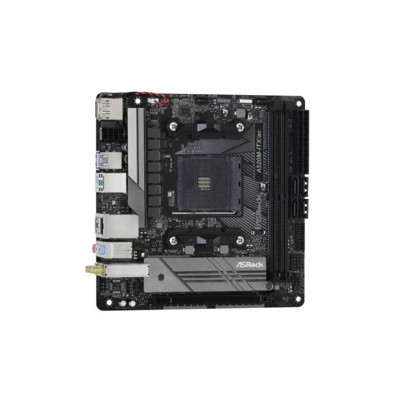 Asrock A520M-ITX/AC, AMD A520, AM4, Mini ITX, 2 DDR4, HDMI, DP, AC Wi-Fi, M.2