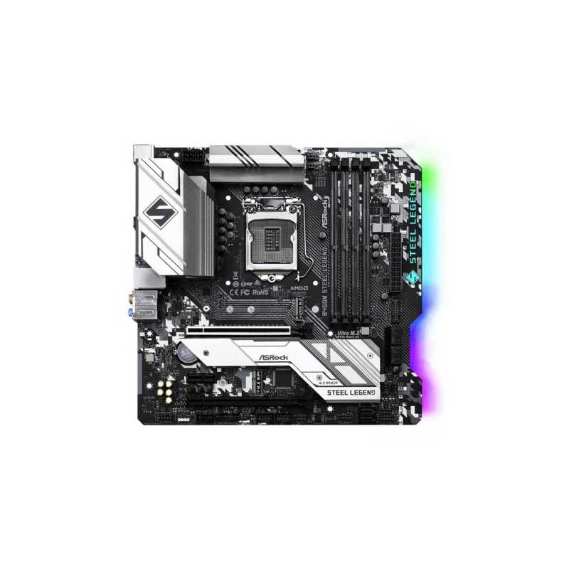 Asrock B460M STEEL LEGEND, Intel B460, 1200, Micro ATX, 4 DDR4, HDMI, DP, XFire, 2.5GB LAN, RGB Lighting, M.2
