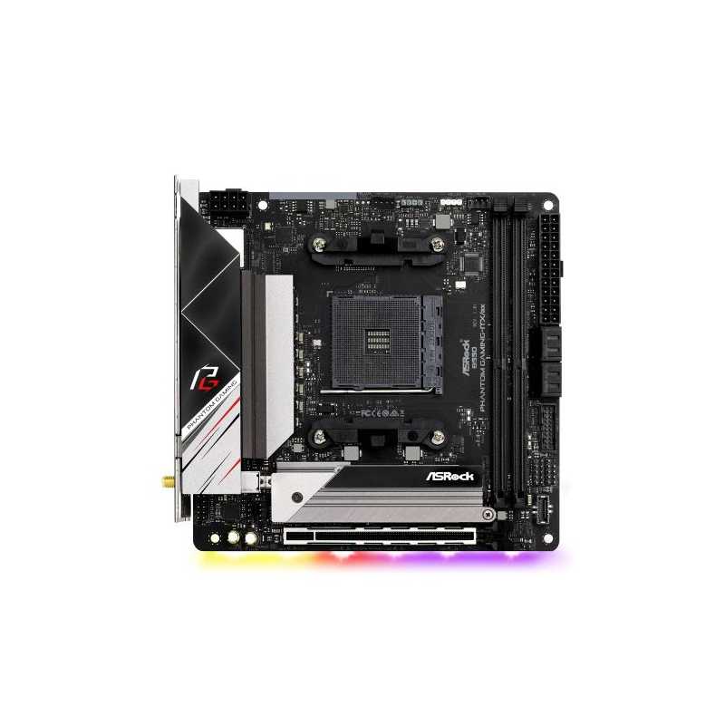Asrock B550 PHANTOM GAMING ITX/AX, AMD B550, AM4, Mini ITX, 2 DDR4, HDMI, DP, AX Wi-Fi, 2.5GB LAN, PCIe4, RGB Lighting, M.2