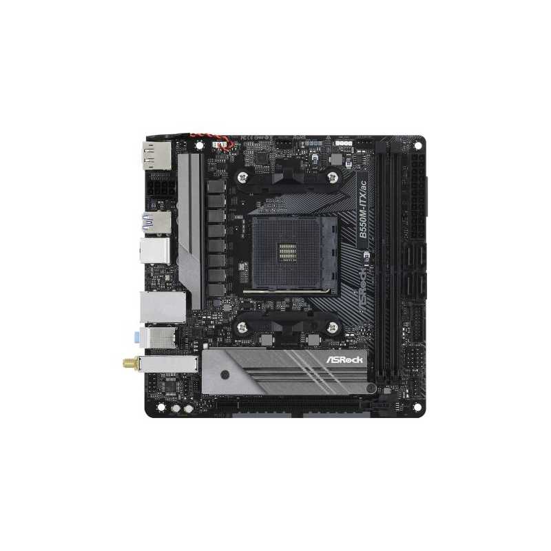 Asrock B550M-ITX/AC, AMD B550, AM4, Mini ITX, 2 DDR4, HDMI, DP, AC Wi-Fi, PCIe4, M.2