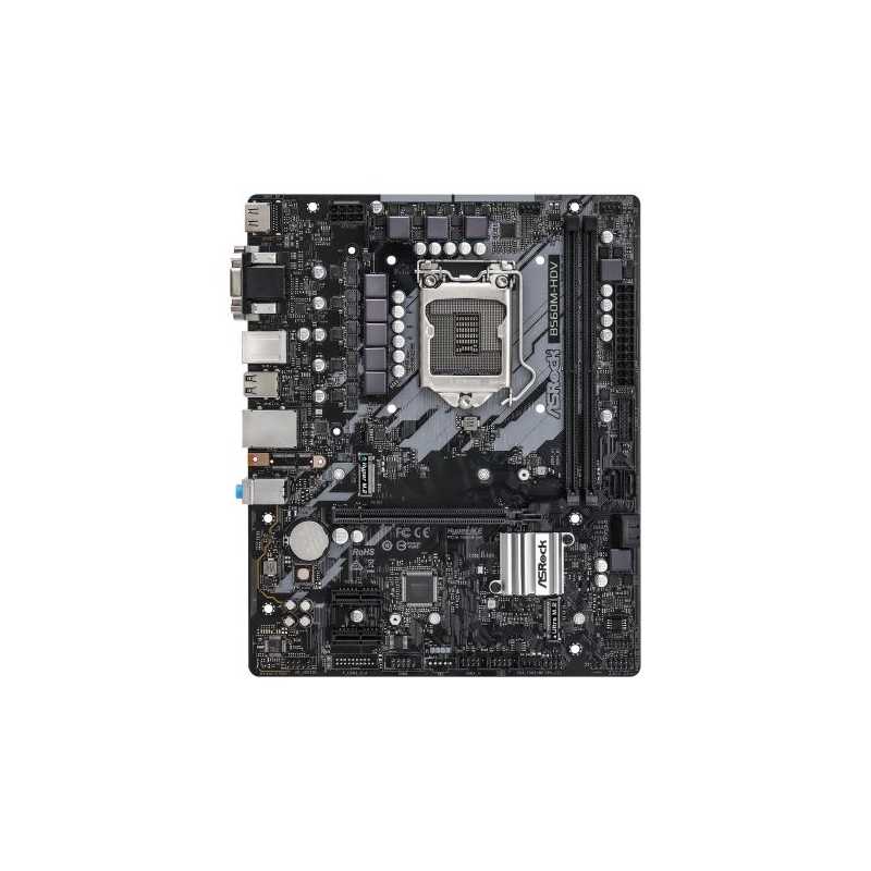 Asrock B560M-HDV, Intel B560, 1200, Micro ATX, 2 DDR4, VGA, DVI, HDMI, 2x M.2