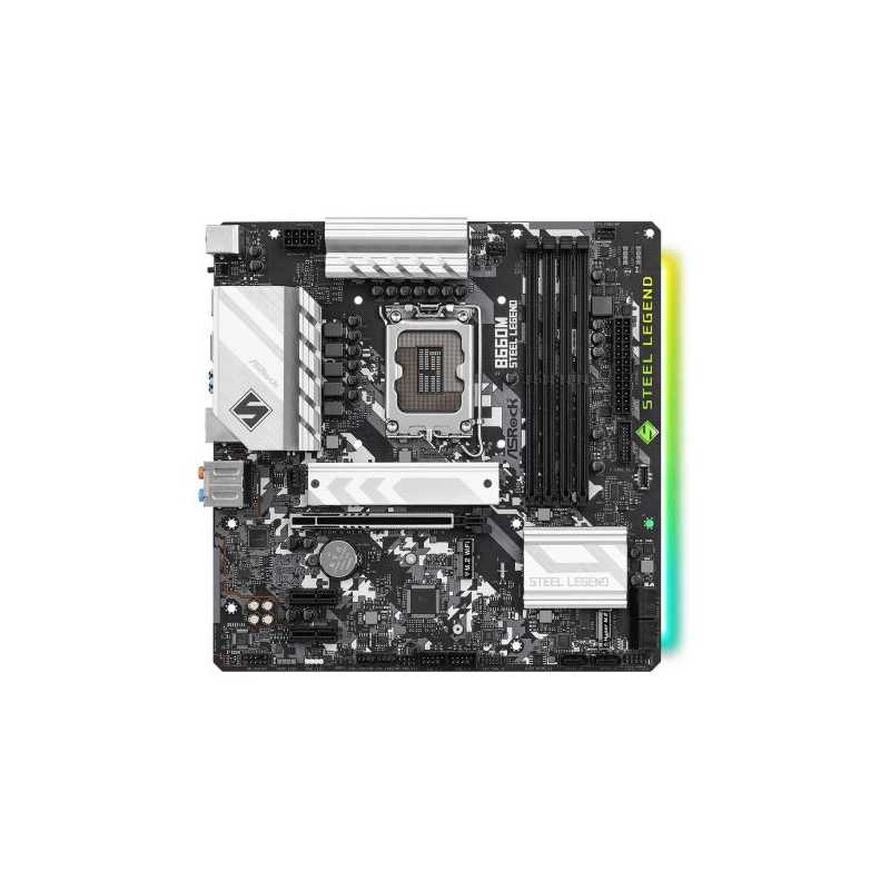 Asrock B660M STEEL LEGEND, Intel B660, 1700, Micro ATX, 4 DDR4, HDMI, DP, PCIe5, 2.5G LAN, RGB, 2x M.2