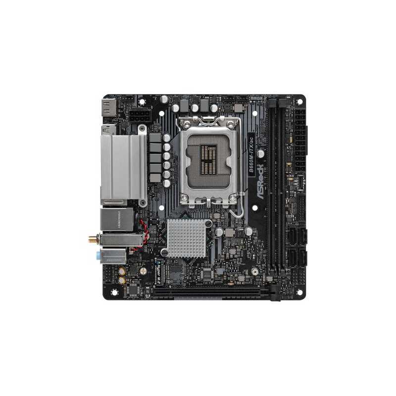 Asrock B660M-ITX/AC, Intel B660, 1700, Mini ITX, 2 DDR4, HDMI, DP, Wi-Fi, PCIe4, 1x M.2