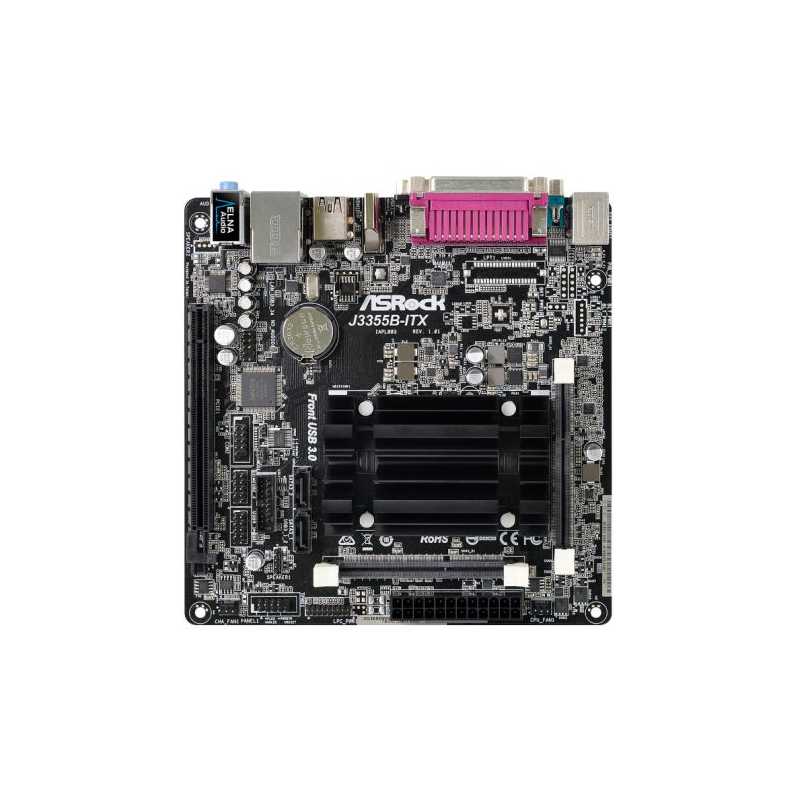 Asrock J3355B-ITX, Integrated Intel Dual-Core J3355, Mini ITX, DDR3 SODIMM, VGA, HDMI, Serial & Parallel Port