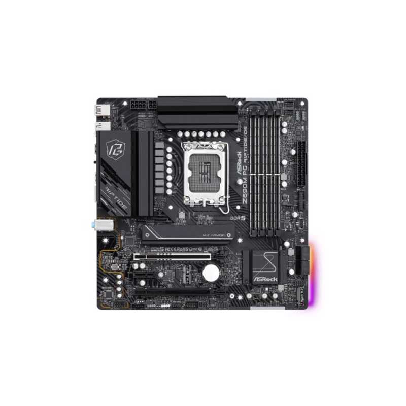 Asrock Z690M PHANTOM GAMING RIPTIDE/D5, Intel Z690, 1700, Micro ATX, 4 DDR5, HDMI, DP, 2.5GB LAN, PCIe5, RGB, 2x M.2