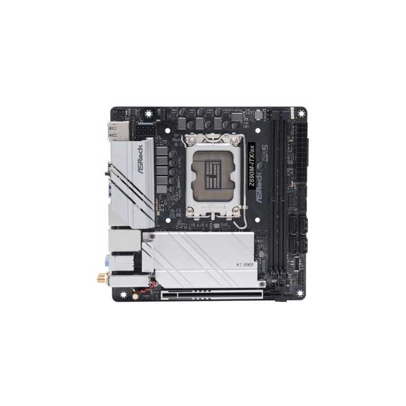 Asrock Z690M-ITX/AX, Intel Z690, 1700, Mini ITX, 2 DDR4, HDMI, DP, Wi-Fi, 2.5GB LAN, PCIe5, 2x M.2