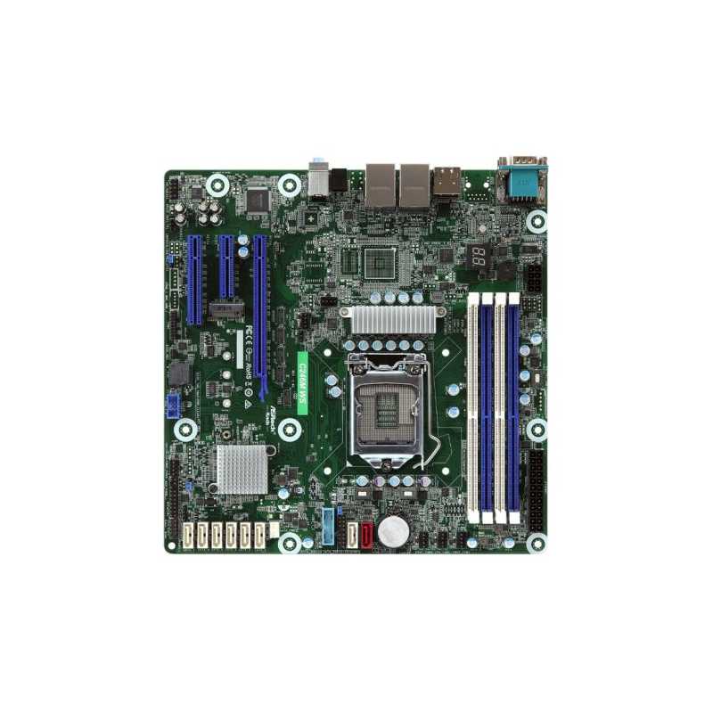 Asrock Rack C246M WS Server Board, Intel C246, 1151, Micro ATX, VGA, HDMI, DP, Dual GB LAN, Serial Port