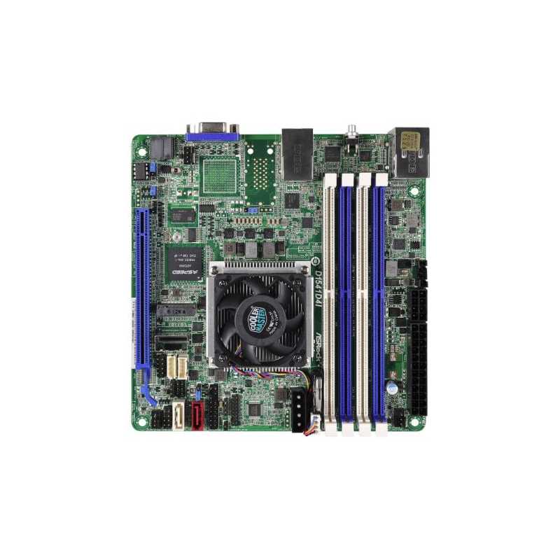 Asrock Rack D1541D4I Server Board, Integrated Xeon D1541 CPU, Mini ITX, VGA, Dual GB LAN, Serial Port, IPMI LAN, M.2