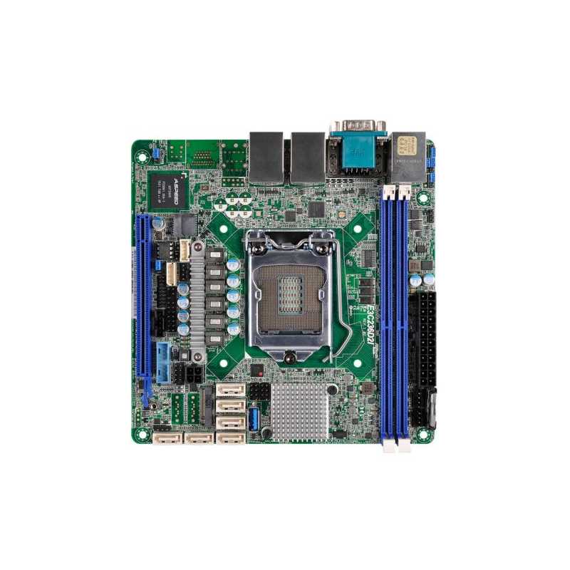 Asrock Rack E3C236D2I Server Board, Intel C236, 1151, Mini ITX, DDR4, Dual GB LAN, IPMI LAN, Serial Port, M.2