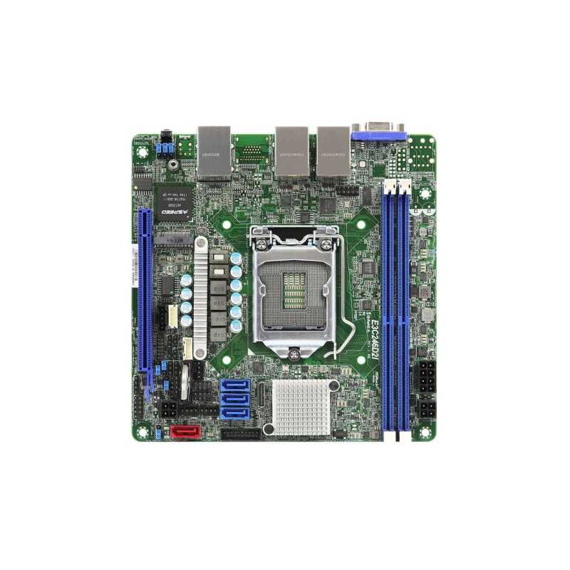 Asrock Rack E3C246D2I Server Board, Intel C246, 1151, Mini ITX, DDR4, VGA, Dual GB LAN, IPMI LAN, M.2