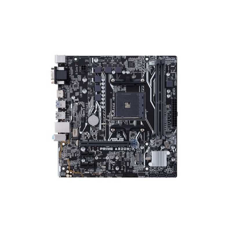 Asus PRIME A320M-K, AMD A320, AM4, Micro ATX, 2 DDR4, VGA, HDMI, RAID, LED Lighting, M.2