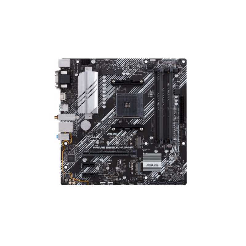 Asus PRIME B550M-A (WI-FI), AMD B550, AM4, Micro ATX, 4 DDR4, VGA, DVI, HDMI, AX Wi-Fi, PCIe4, M.2
