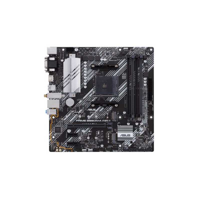 Asus PRIME B550M-A WIFI II, AMD B550, AM4, Micro ATX, 4 DDR4, VGA, DVI, HDMI, Wi-Fi, PCIe4, 2x M.2