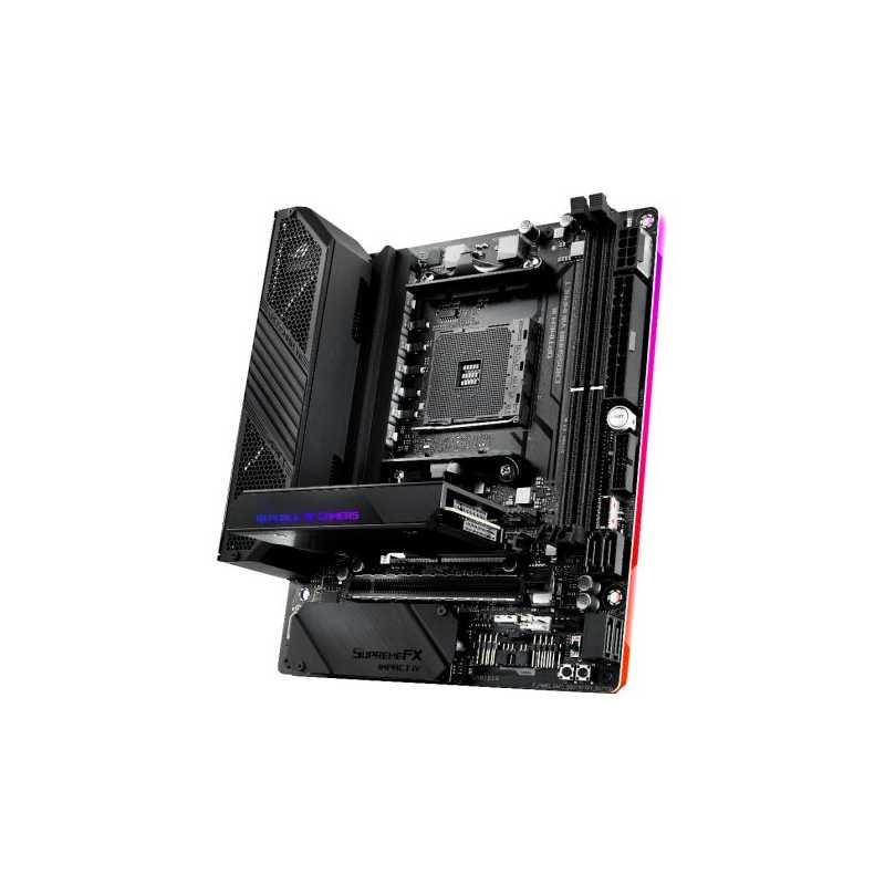 Asus ROG CROSSHAIR VIII IMPACT, AMD X570, AM4, Mini DTX, Wi-Fi, 2 x M.2 + SO-DIMM.2 Card (Dual M.2), RGB Lighting
