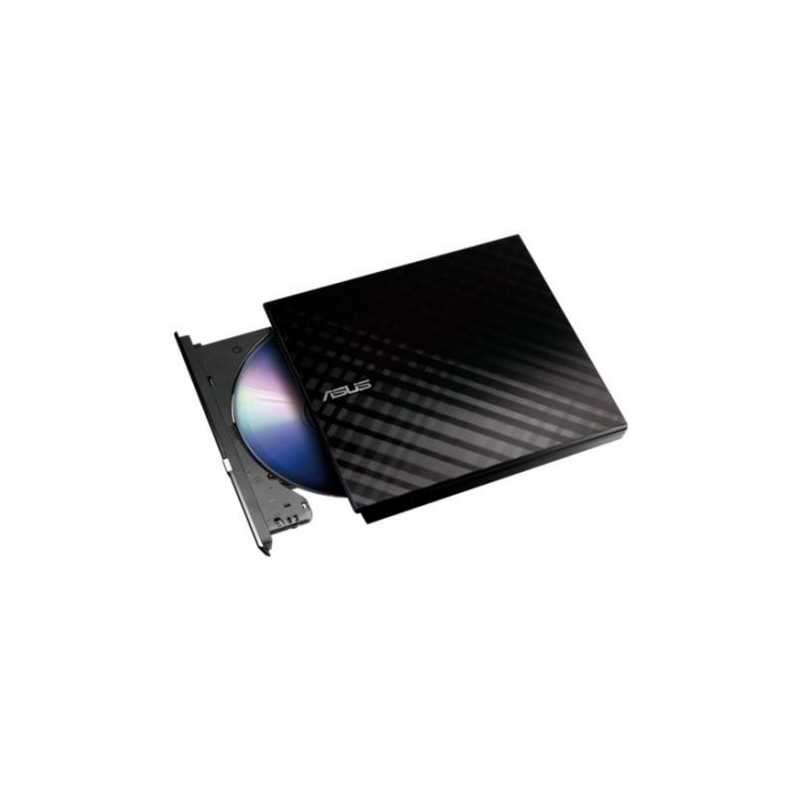 Asus (SDRW-08D2S-U LITE) External Slimline DVD Re-Writer, USB, 8x, Black, Cyberlink Power2Go 7