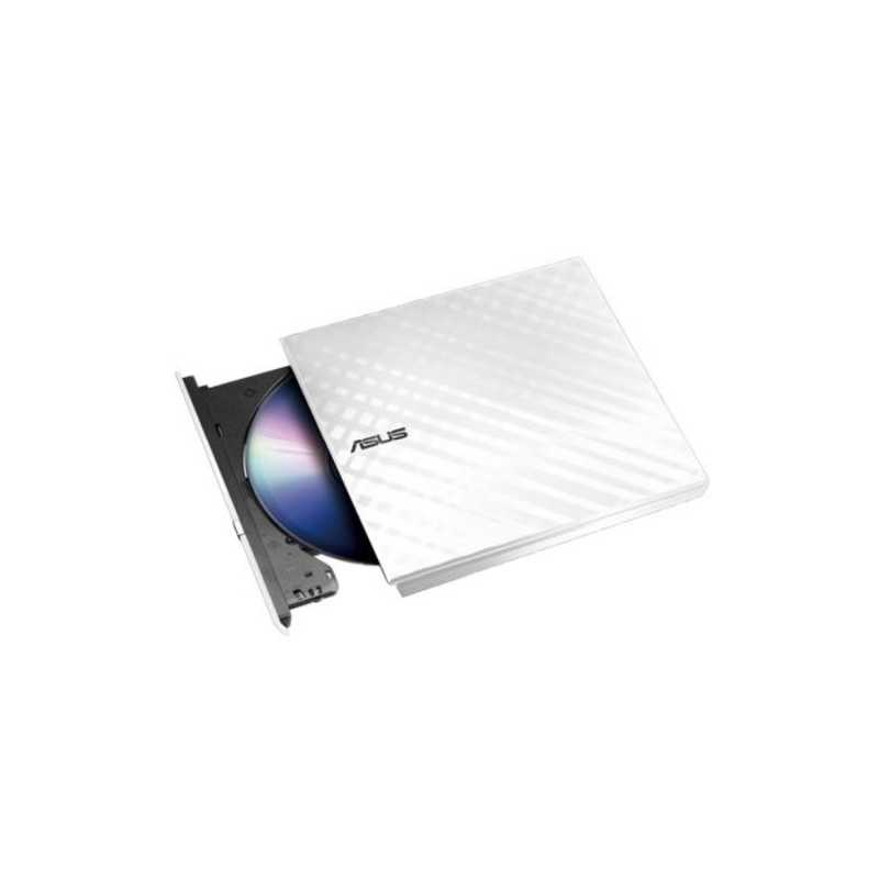 Asus (SDRW-08D2S-U LITE) External Slimline DVD Re-Writer, USB, 8x, White, Cyberlink Power2Go  8