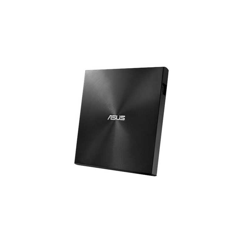 Asus (ZenDrive U9M) External Slimline DVD Re-Writer, USB-A / USB-C, 8x, Black, M-Disc Support, Cyberlink Power2Go 8, Black