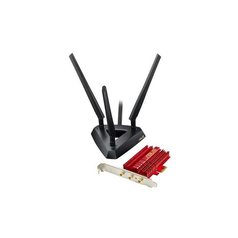 Asus (PCE-AC68) AC1900 (600+1300), Wireless Dual Band PCI Express Adapter, 3 Antennas, External Base