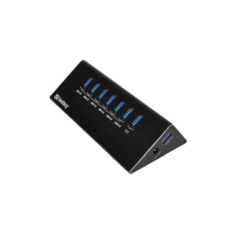 Sandberg External 7-Port USB 3.0 Hub, 5 Year Warranty