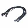 Akasa AK-CBFA03-45 FLEXA FP5 4-Pin Molex to 5 x 4-Pin PWM Fan (5 x M (1 with RPM Feedback for Motherboard)) 0.45m Black Retail P