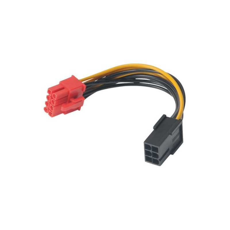 Akasa PCIe 6-pin to PCIe 2.0 8-pin  Adapter Cable, 10cm