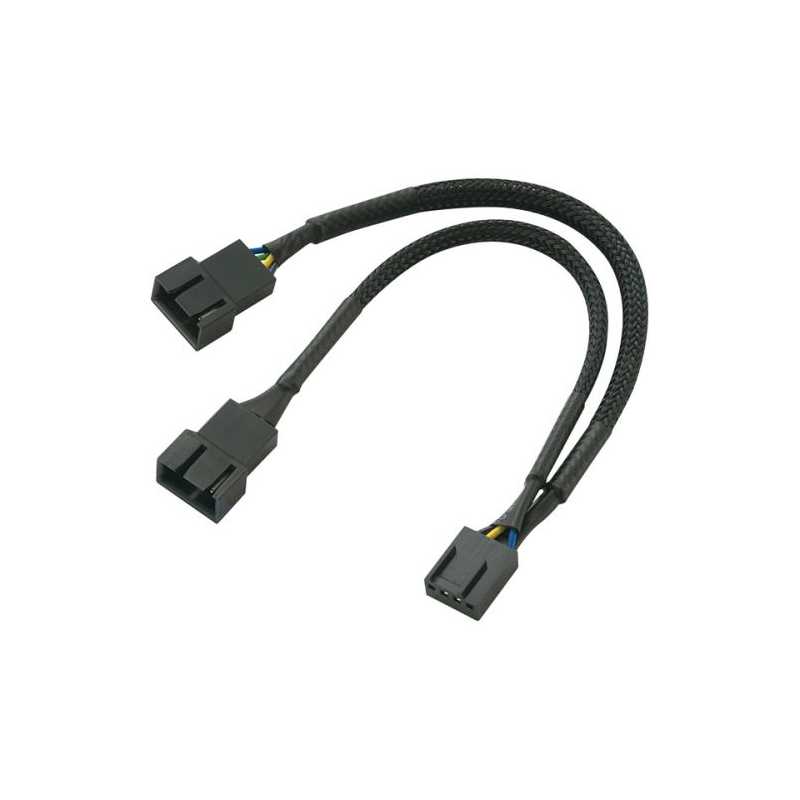 Akasa PWM Fan Splitter Cable, 2 PWM Fans from Single PWM Header, 15cm