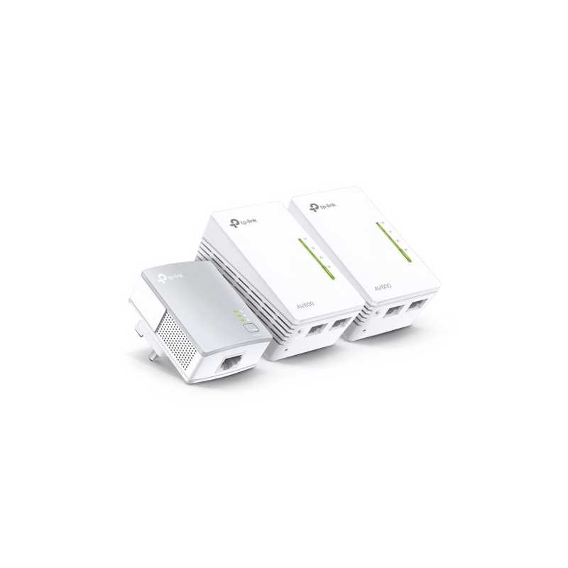 TP-LINK (TL-WPA4220T KIT) 300Mbps AV600 Wireless N Powerline Adapter Triple Kit