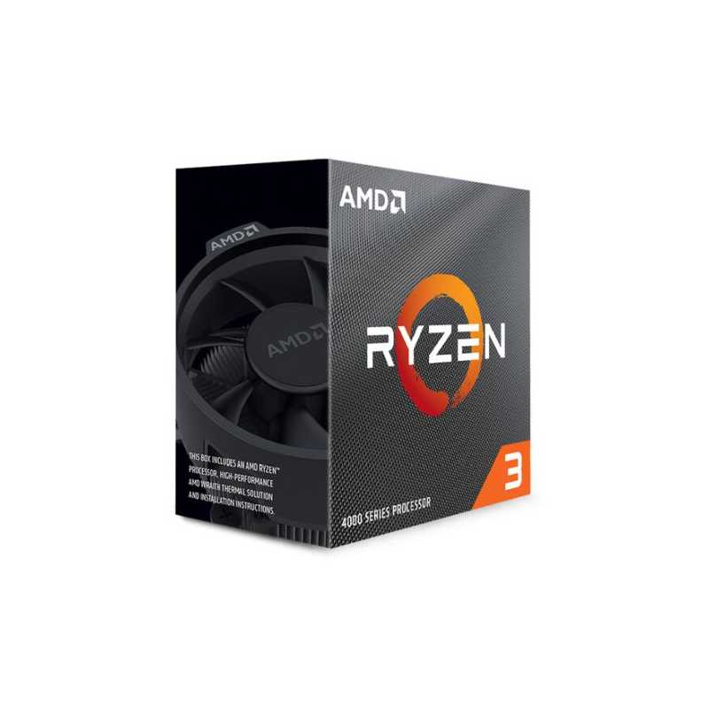AMD Ryzen 3 4100 CPU with Wraith Stealth Cooler, AM4, 3.8GHz (4.0 Turbo), Quad Core, 65W, 6MB Cache, 7nm, 4th Gen, No Graphics