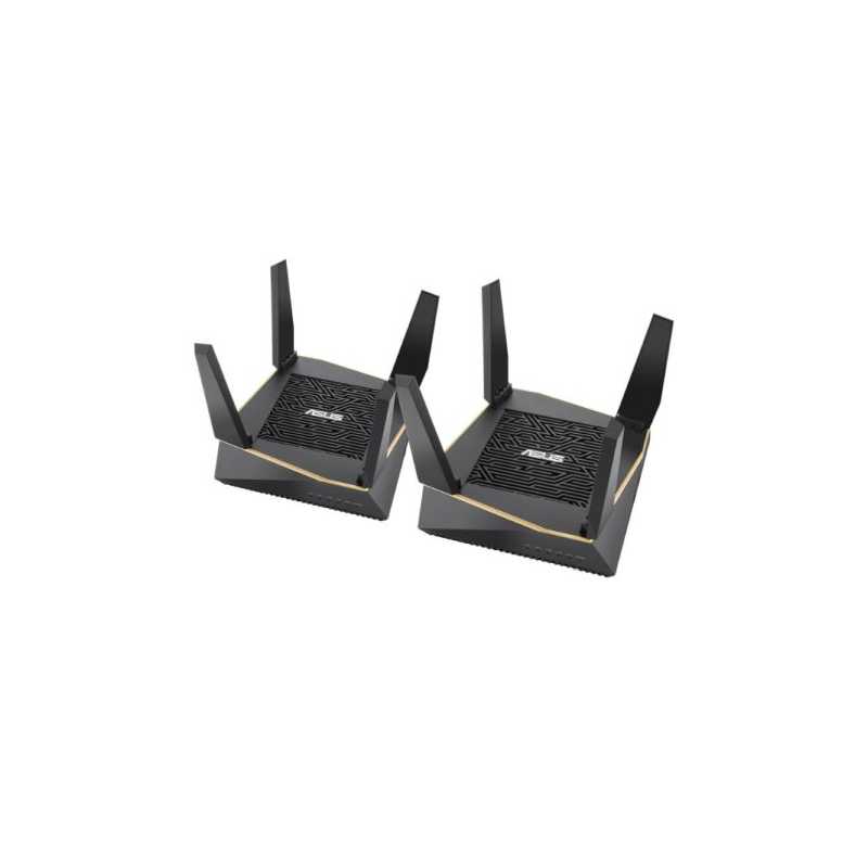 Asus (RT-AX92U 2 Pack) AiMesh WiFi System, AX6100 (400+867+4804) Tri-Band, 802.11ax, AiProtection Pro, Flexible SSID