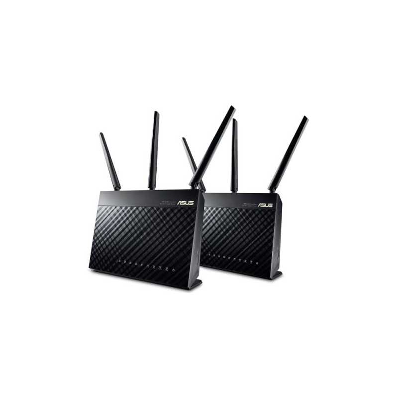 Asus AiMesh AC1900 Whole-Home Wi-Fi System 2 Pack - 2 x RT-AC67U Routers, Dual Band, GB, App Management