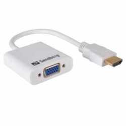 Sandberg HDMI Male to VGA Female Converter Cable, 25cm, White, 5 Year Warranty