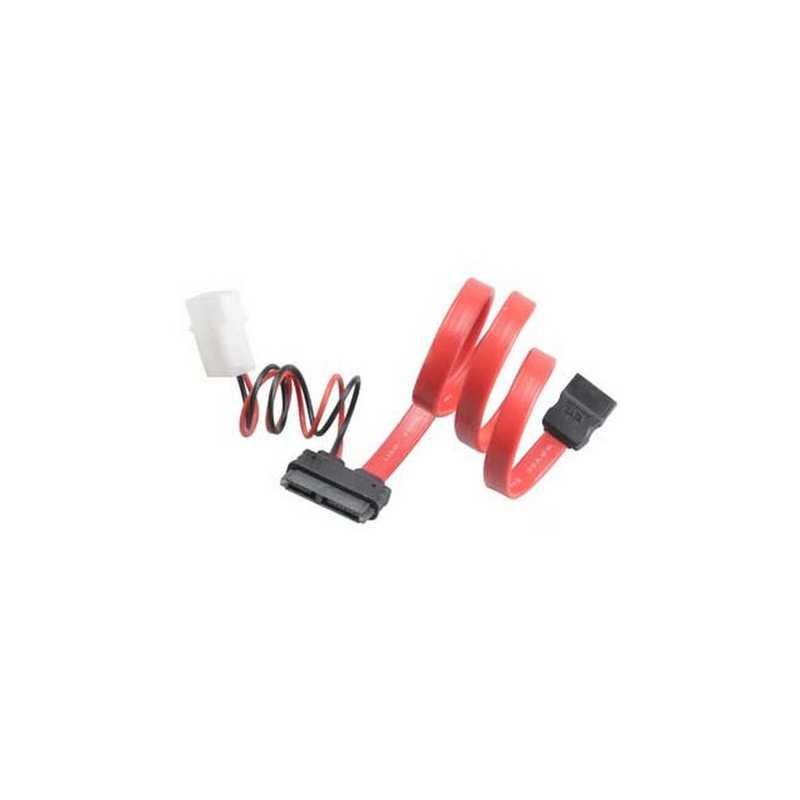 Akasa SATA Cable For Slimline Opticals, SATA+Molex to Mini SATA Power & Data, 40cm