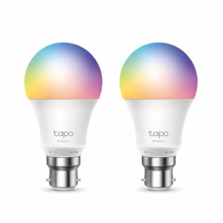 TP-LINK (Tapo L530B 2-Pack) Wi-Fi LED Smart Multicolour Light Bulb, Dimmable, App/Voice Control, Bayonet Fitting