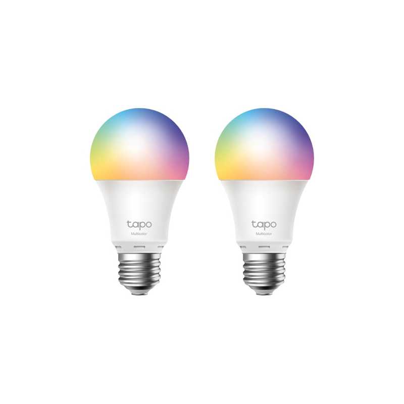 TP-LINK (Tapo L530E 2-Pack) Wi-Fi LED Smart Multicolour Light Bulb, Dimmable, App/Voice Control, Screw Fitting