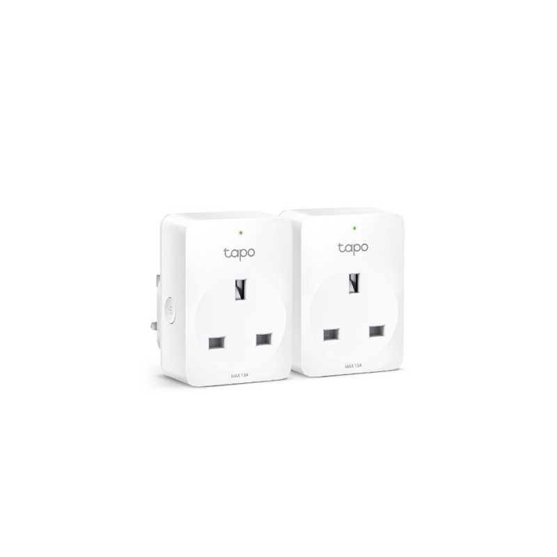 TP-LINK (TAPO P100 2-Pack) Mini Smart Wi-Fi Socket, Remote Access, Scheduling, Away Mode, Voice Control