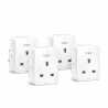 TP-LINK (TAPO P100 4-Pack) Mini Smart Wi-Fi Socket, Remote Access, Scheduling, Away Mode, Voice Control