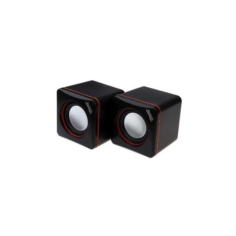 Jedel 2.0 Mini Stereo Speakers, 3W x2, Black