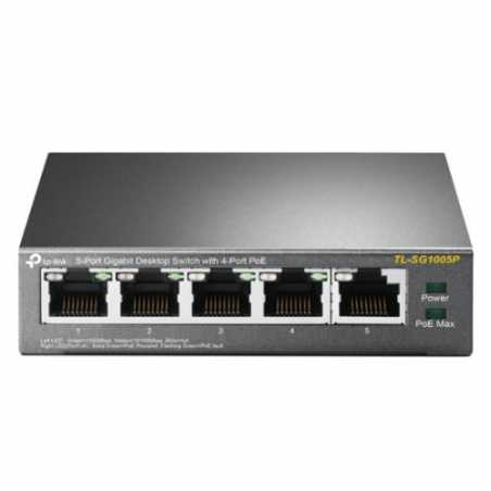 TP-LINK  (TL-SG1005P)  5-Port Gigabit Unmanaged Desktop Switch, 4 Port PoE, Steel Case