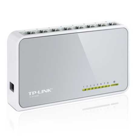 TP-LINK (TL-SF1008D V12) 8-Port 10/100 Unmanaged  Desktop Switch, Plastic Case