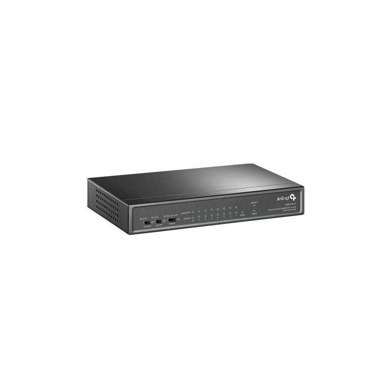 TP-LINK (TL-SF1009P) 9-Port 10/100 Unmanaged Desktop Switch, 8 Port PoE+, Steel Case