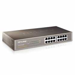 TP-LINK (TL-SF1016DS) 16-Port 10/100Mbps Unmanaged Rackmount Switch, 13-inch Steel Case