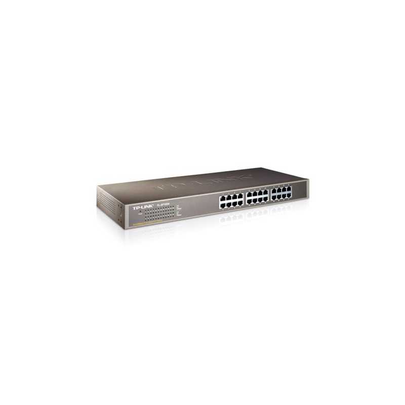 TP-LINK (TL-SF1024) 24-Port 10/100Mbps Unmanaged  Rackmount Switch, Steel Case