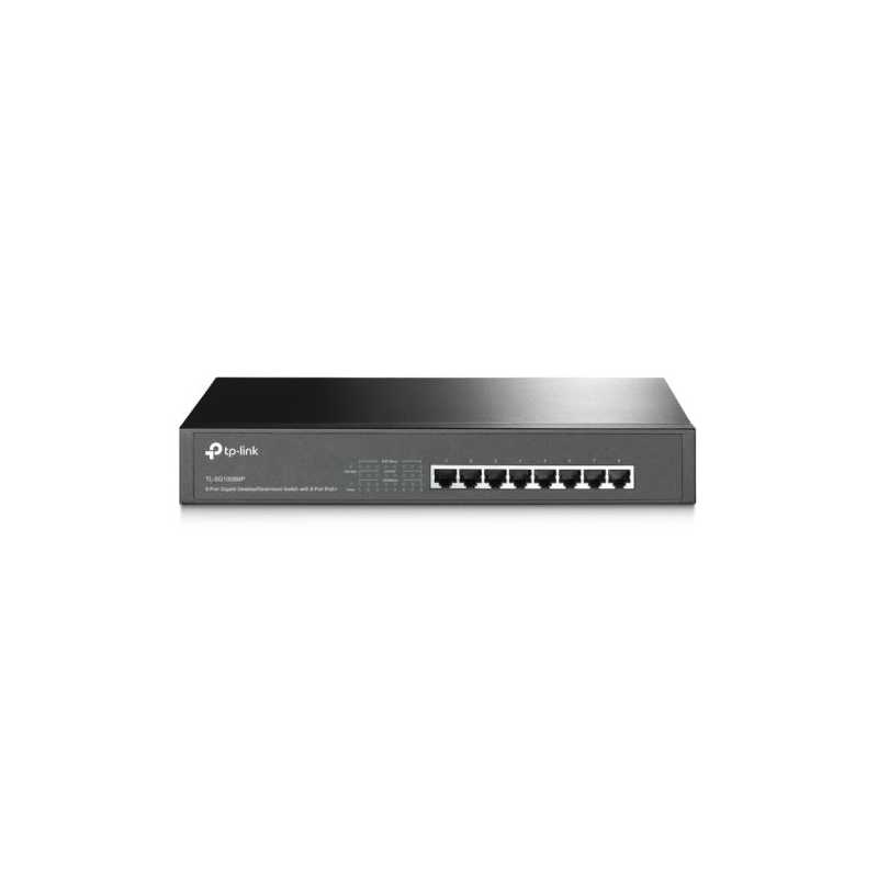 TP-LINK (TL-SG1008MP) 8-Port Gigabit Unmanaged Desktop/Rackmount Switch, 8-Port PoE+, Metal