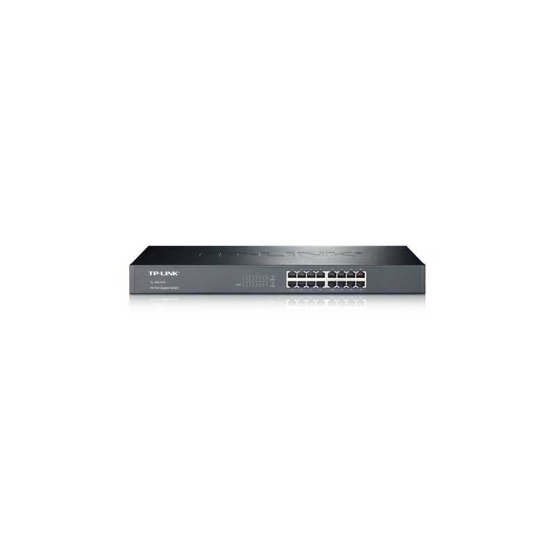 TP-LINK (TL-SG1016) 16-Port Gigabit Unmanaged Rackmount Switch, Steel Case